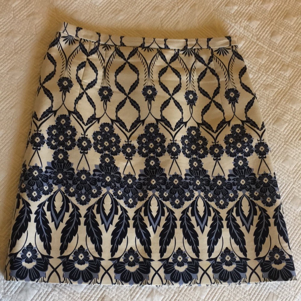 J Crew Floral Print Lined Skirt